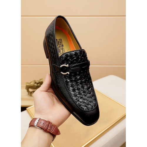 Replica Salvatore Ferragamo Leather Shoes For Men #932897 $80.00 USD for Wholesale