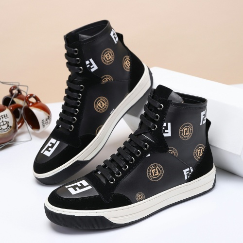 Fendi High Tops Casual Shoes For Men #932921 $80.00 USD, Wholesale Replica Fendi High Tops Casual Shoes