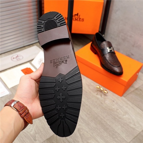 Replica Hermes Leather Shoes For Men #933133 $82.00 USD for Wholesale