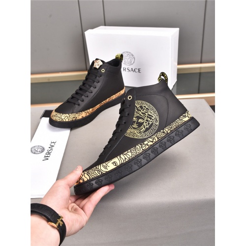 Replica Versace High Tops Shoes For Men #933674 $80.00 USD for Wholesale