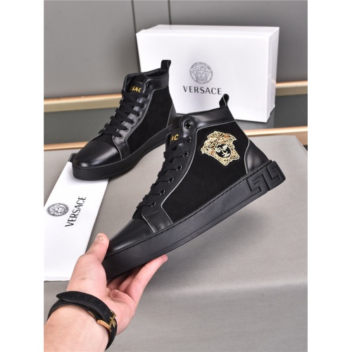 Replica Versace High Tops Shoes For Men #933676 $82.00 USD for Wholesale