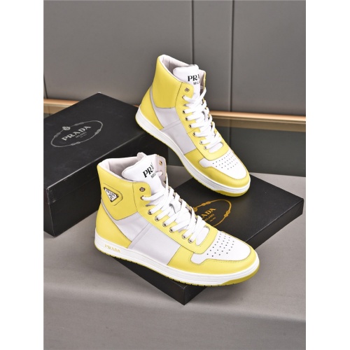 Prada High Tops Shoes For Men #933724 $92.00 USD, Wholesale Replica Prada High Top Shoes