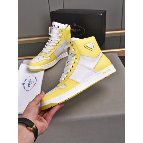 Replica Prada High Tops Shoes For Men #933724 $92.00 USD for Wholesale