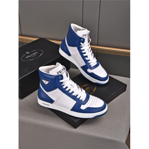 Prada High Tops Shoes For Men #933726 $92.00 USD, Wholesale Replica Prada High Top Shoes
