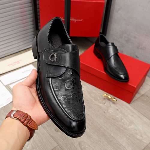 Replica Salvatore Ferragamo Leather Shoes For Men #934098 $82.00 USD for Wholesale