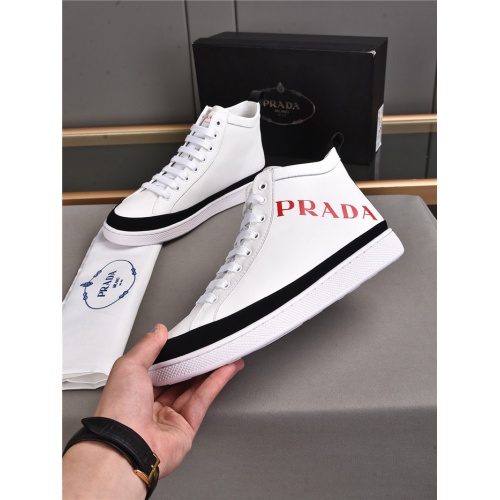 Replica Prada High Tops Shoes For Men #935485 $82.00 USD for Wholesale