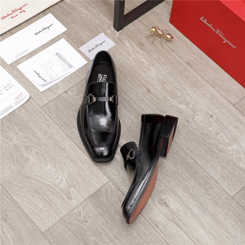 Replica Salvatore Ferragamo Leather Shoes For Men #936050 $92.00 USD for Wholesale