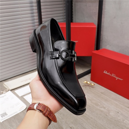 Replica Salvatore Ferragamo Leather Shoes For Men #936051 $92.00 USD for Wholesale