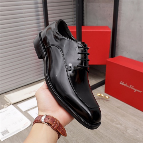 Replica Salvatore Ferragamo Leather Shoes For Men #936052 $92.00 USD for Wholesale