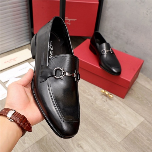 Replica Salvatore Ferragamo Leather Shoes For Men #936176 $92.00 USD for Wholesale