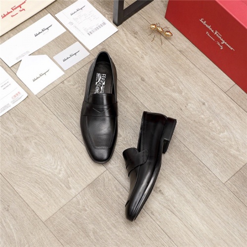 Replica Salvatore Ferragamo Leather Shoes For Men #936177 $92.00 USD for Wholesale
