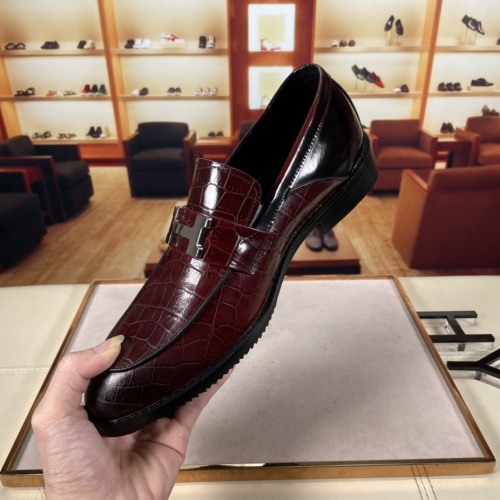 Replica Hermes Leather Shoes For Men #936228 $85.00 USD for Wholesale