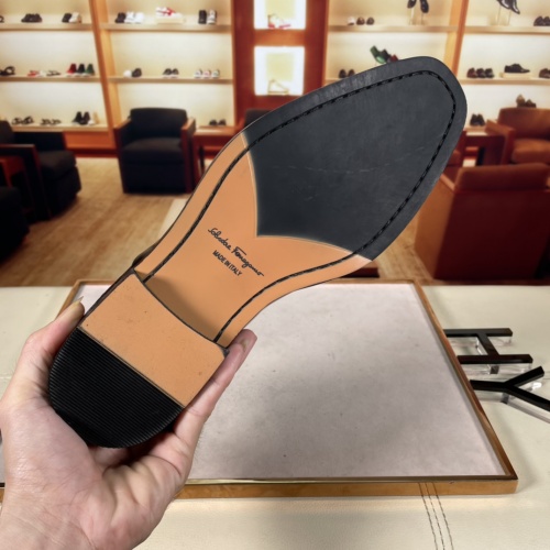Replica Salvatore Ferragamo Leather Shoes For Men #936375 $85.00 USD for Wholesale