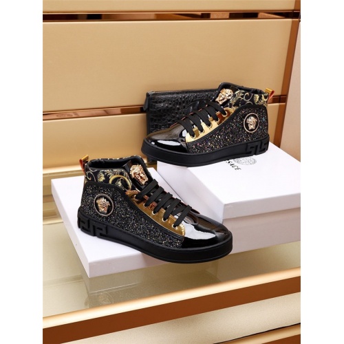 Replica Versace High Tops Shoes For Men #936686 $82.00 USD for Wholesale
