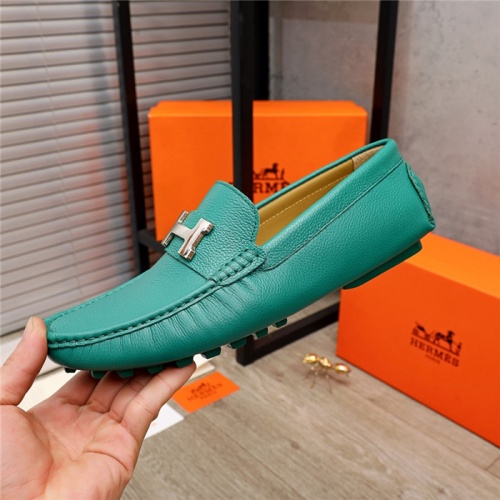 Replica Hermes Leather Shoes For Men #937080 $72.00 USD for Wholesale