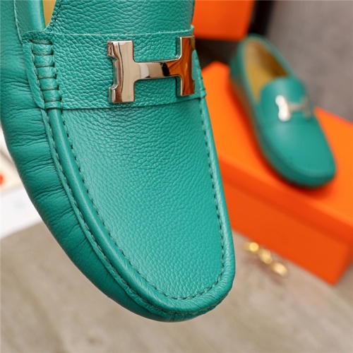 Replica Hermes Leather Shoes For Men #937080 $72.00 USD for Wholesale