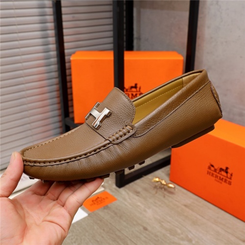 Replica Hermes Leather Shoes For Men #937081 $72.00 USD for Wholesale