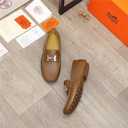 Replica Hermes Leather Shoes For Men #937081 $72.00 USD for Wholesale