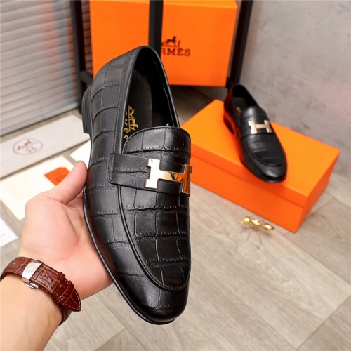 Replica Hermes Leather Shoes For Men #937085 $76.00 USD for Wholesale