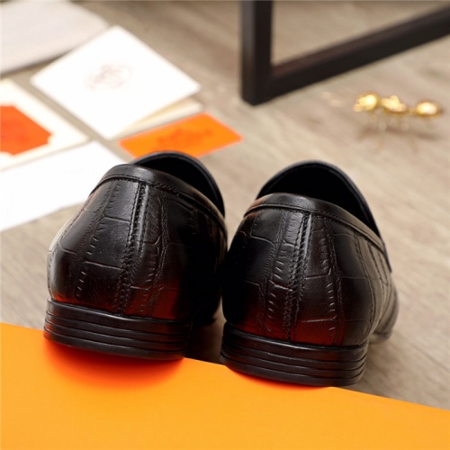 Replica Hermes Leather Shoes For Men #937085 $76.00 USD for Wholesale