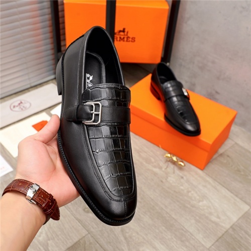 Replica Hermes Leather Shoes For Men #937088 $105.00 USD for Wholesale