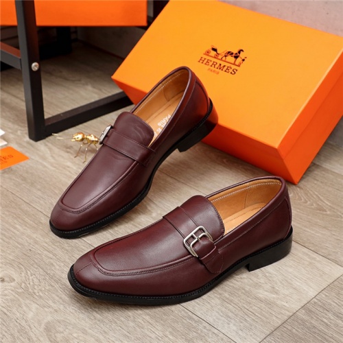 Hermes Leather Shoes For Men #937093 $105.00 USD, Wholesale Replica Hermes Leather Shoes