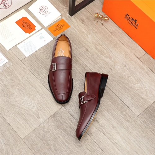 Replica Hermes Leather Shoes For Men #937093 $105.00 USD for Wholesale