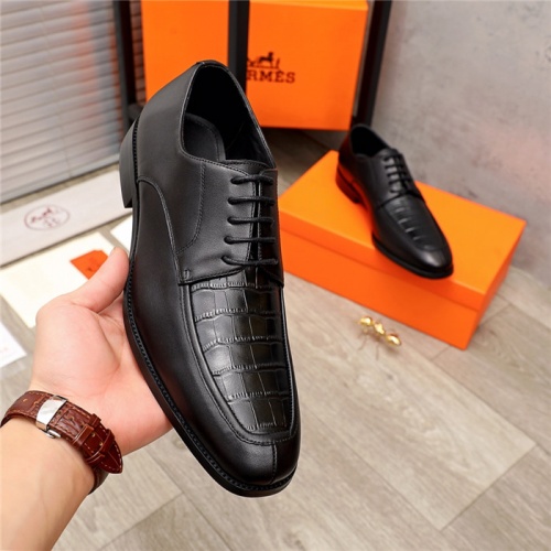 Replica Hermes Leather Shoes For Men #937094 $105.00 USD for Wholesale