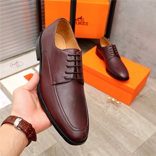 Replica Hermes Leather Shoes For Men #937097 $105.00 USD for Wholesale