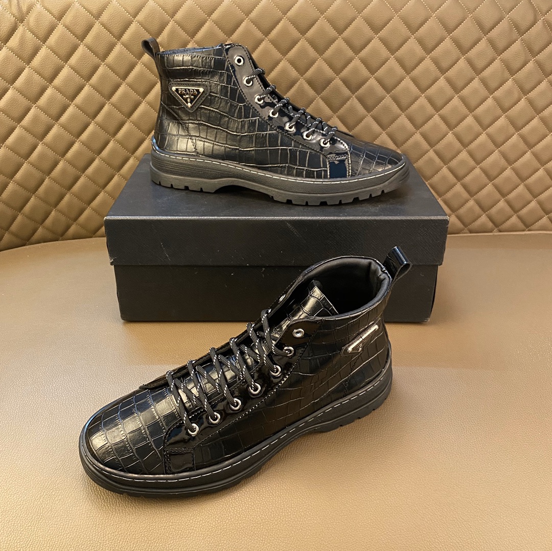 Prada Boots For Men 935242 82.00 USD, Wholesale Replica Prada Boots