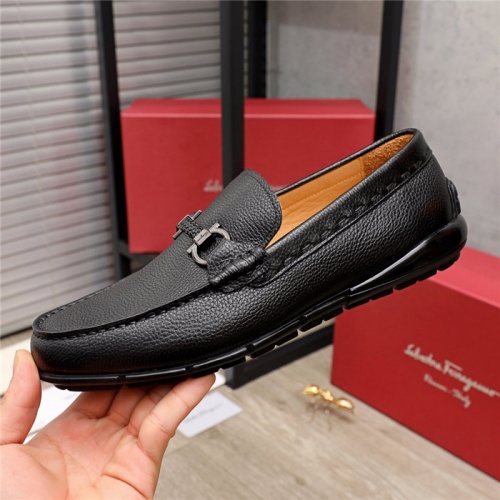 Replica Salvatore Ferragamo Leather Shoes For Men #937380 $88.00 USD for Wholesale