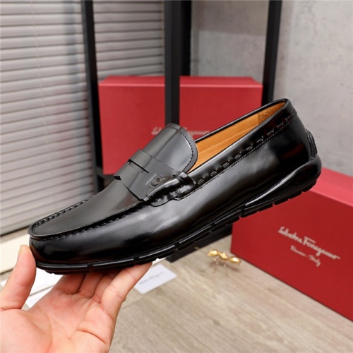 Replica Salvatore Ferragamo Leather Shoes For Men #937381 $88.00 USD for Wholesale