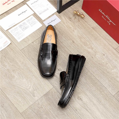Replica Salvatore Ferragamo Leather Shoes For Men #937381 $88.00 USD for Wholesale
