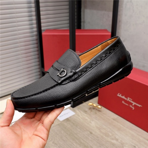 Replica Salvatore Ferragamo Leather Shoes For Men #937382 $88.00 USD for Wholesale