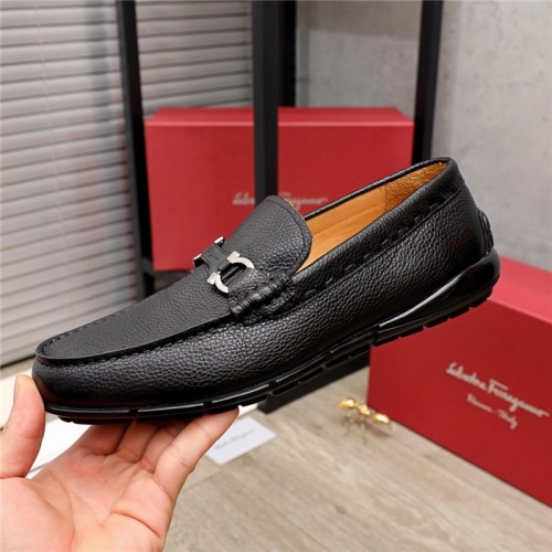Replica Salvatore Ferragamo Leather Shoes For Men #937383 $88.00 USD for Wholesale