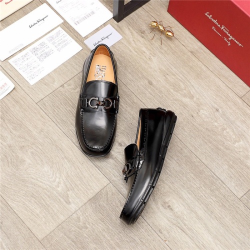 Replica Salvatore Ferragamo Leather Shoes For Men #937385 $88.00 USD for Wholesale