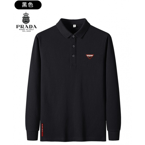 Prada T-Shirts Long Sleeved For Men #937662 $38.00 USD, Wholesale Replica Prada T-Shirts