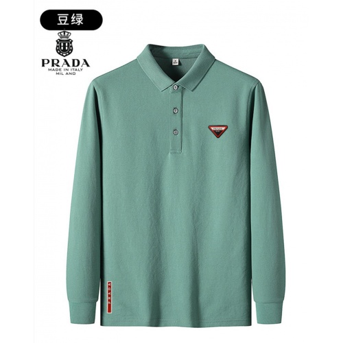 Prada T-Shirts Long Sleeved For Men #937665 $38.00 USD, Wholesale Replica Prada T-Shirts