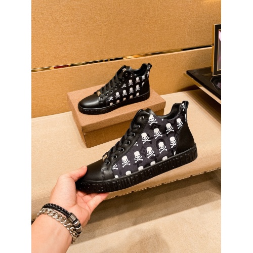 Replica Philipp Plein PP High Tops Shoes For Men #938654 $80.00 USD for Wholesale