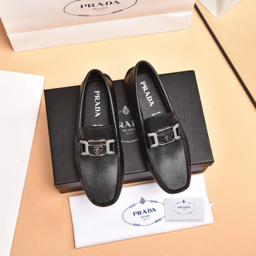 Replica Prada Leather Shoes For Men #938945 $80.00 USD for Wholesale