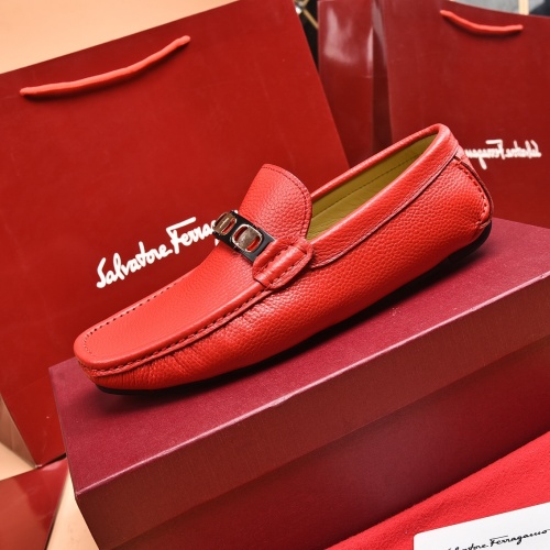 Replica Salvatore Ferragamo Leather Shoes For Men #939007 $80.00 USD for Wholesale