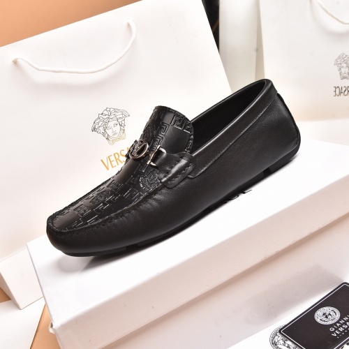 Replica Versace Leather Shoes For Men #939014 $80.00 USD for Wholesale