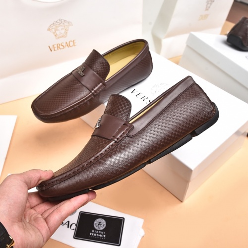 Replica Versace Leather Shoes For Men #939020 $80.00 USD for Wholesale