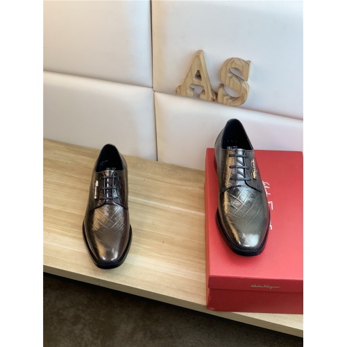 Replica Salvatore Ferragamo Leather Shoes For Men #939348 $88.00 USD for Wholesale