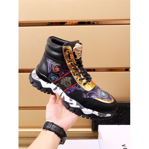 Replica Versace High Tops Shoes For Men #939366 $85.00 USD for Wholesale