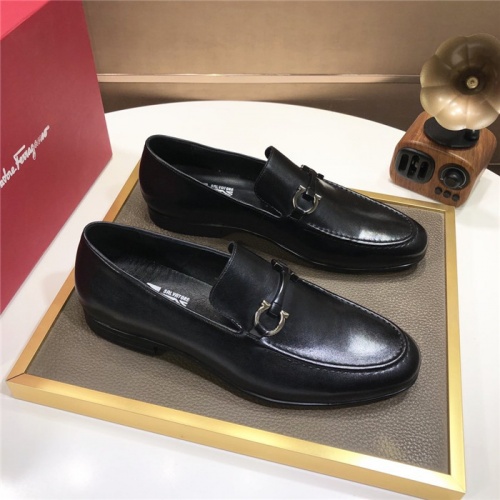 Replica Salvatore Ferragamo Leather Shoes For Men #940100 $82.00 USD for Wholesale