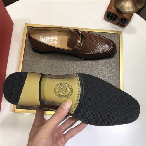 Replica Salvatore Ferragamo Leather Shoes For Men #940102 $82.00 USD for Wholesale