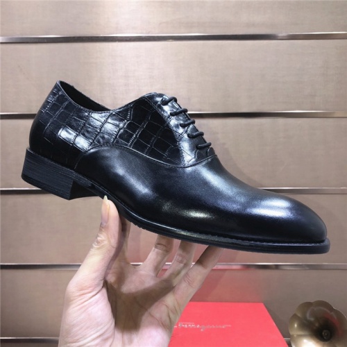 Replica Salvatore Ferragamo Leather Shoes For Men #940104 $82.00 USD for Wholesale