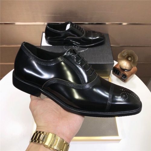 Replica Prada Leather Shoes For Men #940154 $98.00 USD for Wholesale