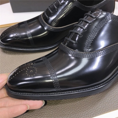 Replica Prada Leather Shoes For Men #940154 $98.00 USD for Wholesale